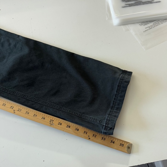 Duluth Trading Flex Fire Hose Black Denim Straight Leg Denim Jeans Mens 36 x 34 - Picture 8 of 10